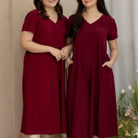 (RESTOCK) Juniper V-Neck Jumpsuit In Burgundy