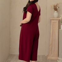 (RESTOCK) Juniper V-Neck Jumpsuit In Burgundy