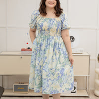 Claire Smocked Dress In Purple Floral