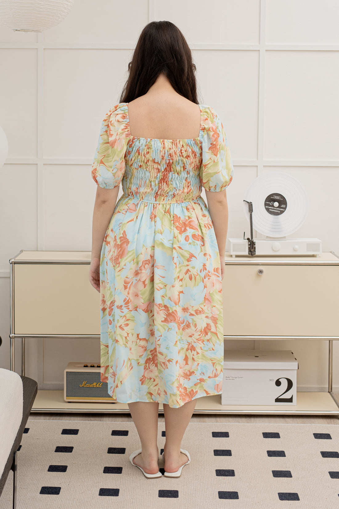 Claire Smocked Dress In Red Floral