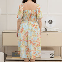 Claire Smocked Dress In Red Floral