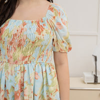 Claire Smocked Dress In Red Floral