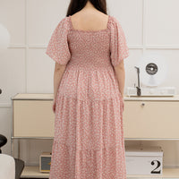 (RESTOCK) Flora Smocked Maxi Dress In Pink Floral