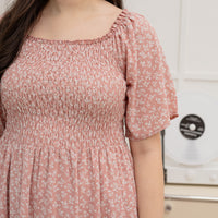 (RESTOCK) Flora Smocked Maxi Dress In Pink Floral