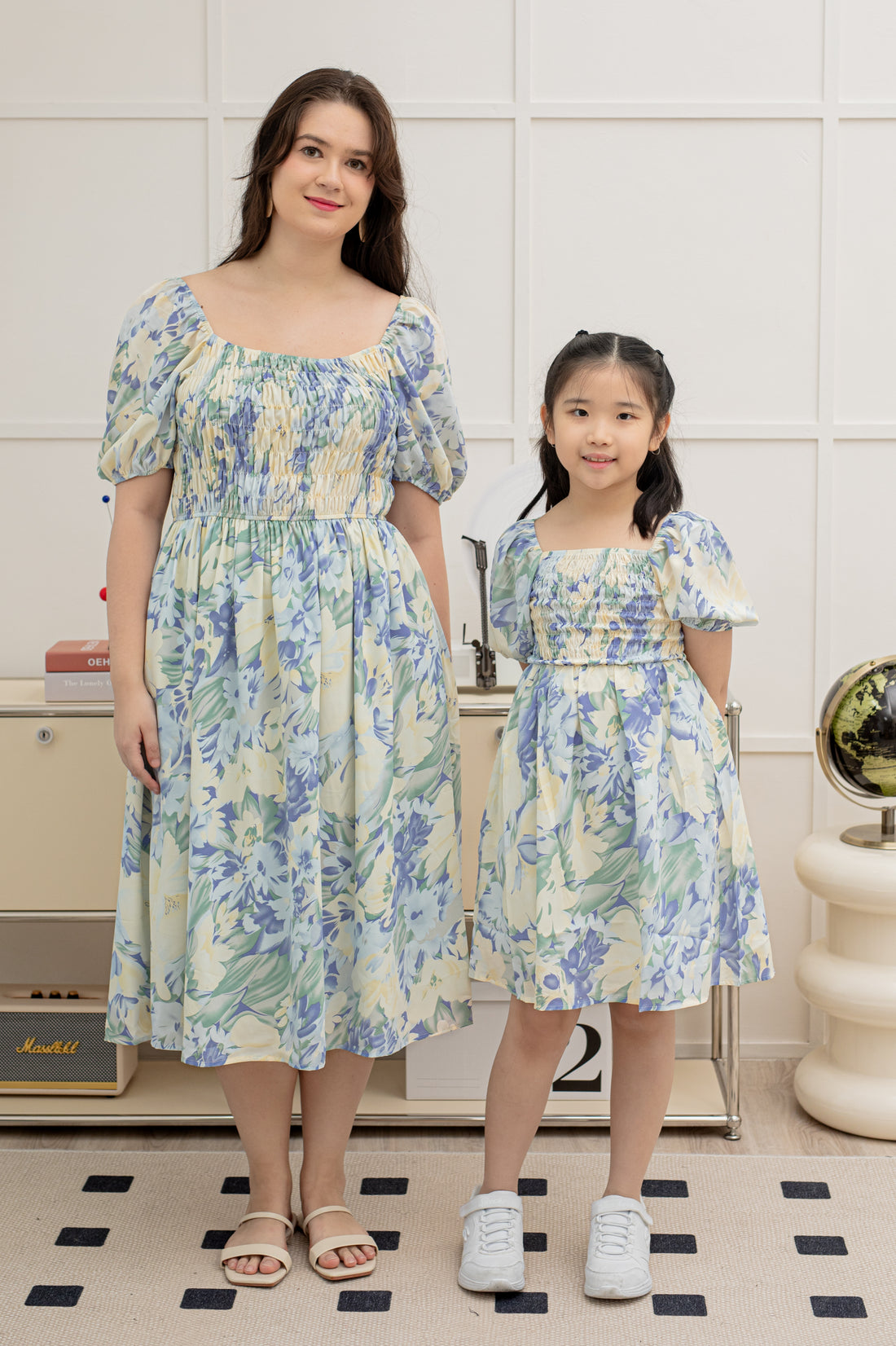 Claire Smocked Dress In Purple Floral