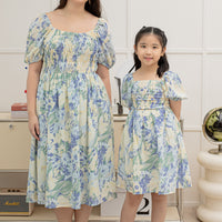 Claire Smocked Dress In Purple Floral