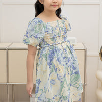 Capri Smocked Dress In Purple Floral