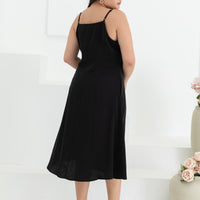 Alexandra Spaghetti Strap Midi Dress In Black