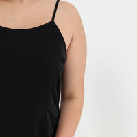 Alexandra Spaghetti Strap Midi Dress In Black