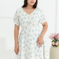 Ariel Floral Button Dress In White