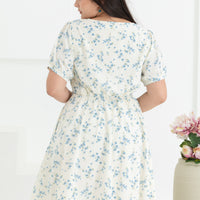 Ariel Floral Button Dress In White