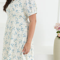 Ariel Floral Button Dress In White