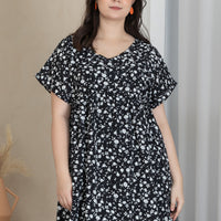Hannah Babydoll Dress In Black Floral