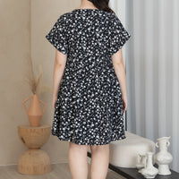 Hannah Babydoll Dress In Black Floral