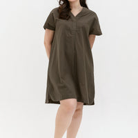 Elaine Shift Dress In Olive Green