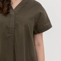 Elaine Shift Dress In Olive Green