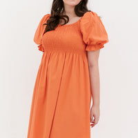 Shelley Smocked Dress In Sweet Orange