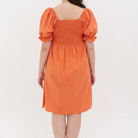 Shelley Smocked Dress In Sweet Orange