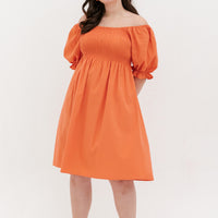 Shelley Smocked Dress In Sweet Orange