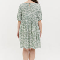 Blair Babydoll Dress In Green Floral