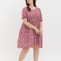 Blair Babydoll Dress In Red Floral