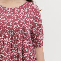Blair Babydoll Dress In Red Floral