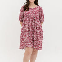 Blair Babydoll Dress In Red Floral