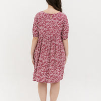 Blair Babydoll Dress In Red Floral