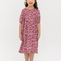Briella Babydoll Dress In Red Floral