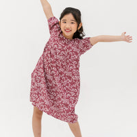 Briella Babydoll Dress In Red Floral