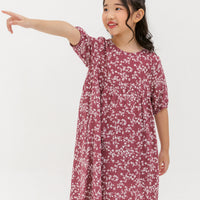 Briella Babydoll Dress In Red Floral