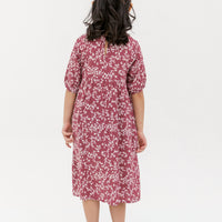 Briella Babydoll Dress In Red Floral
