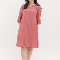 Lillian Trumpet Sleeve Dress In Pink