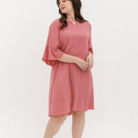Lillian Trumpet Sleeve Dress In Pink