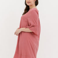 Lillian Trumpet Sleeve Dress In Pink