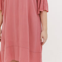 Lillian Trumpet Sleeve Dress In Pink