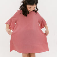 Layla Trumpet Sleeve Dress In Pink