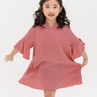 Layla Trumpet Sleeve Dress In Pink