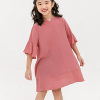 Layla Trumpet Sleeve Dress In Pink