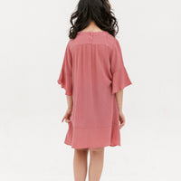 Layla Trumpet Sleeve Dress In Pink