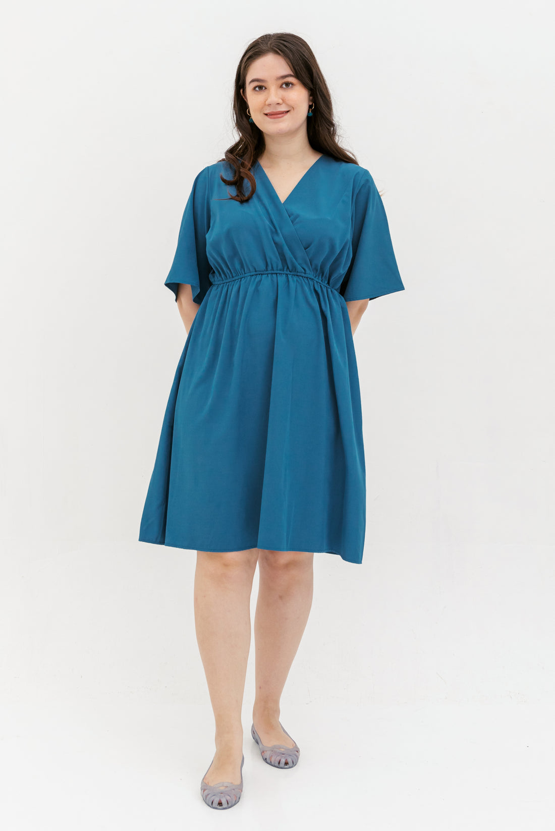 Kelly Wrap Dress In Cerulean Blue