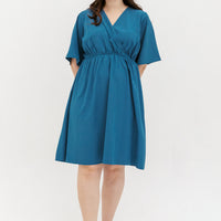 Kelly Wrap Dress In Cerulean Blue