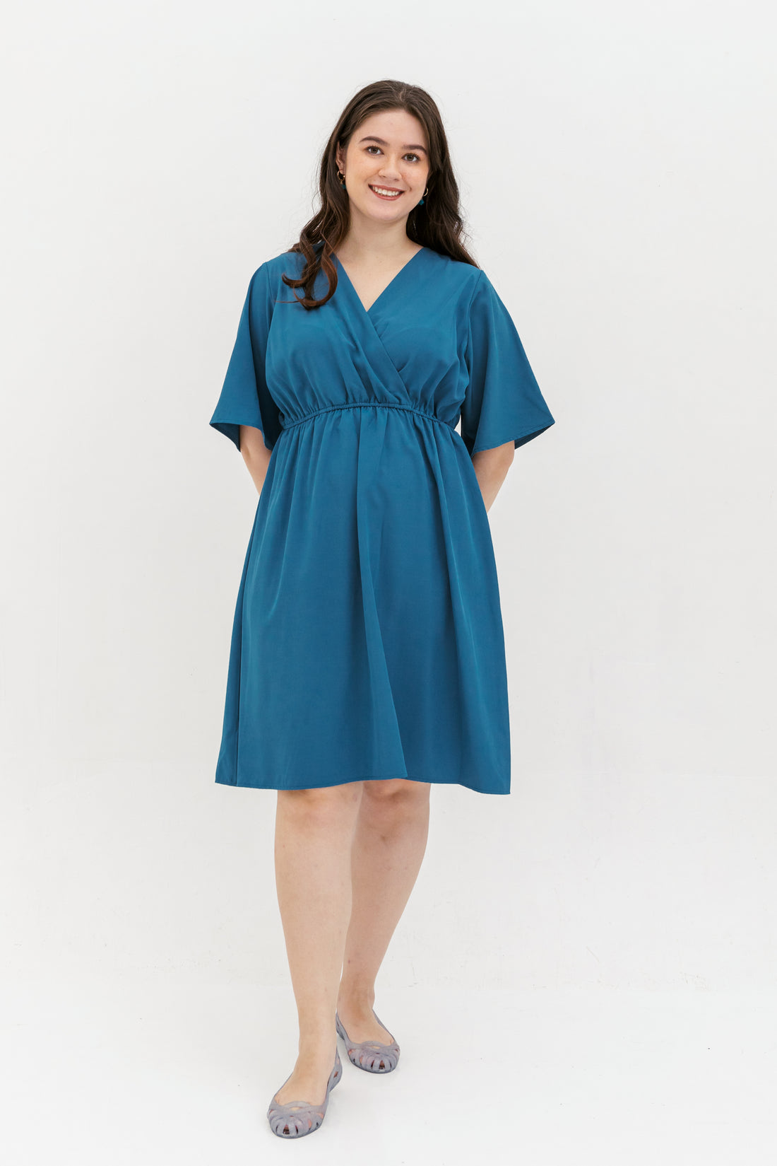 Kelly Wrap Dress In Cerulean Blue