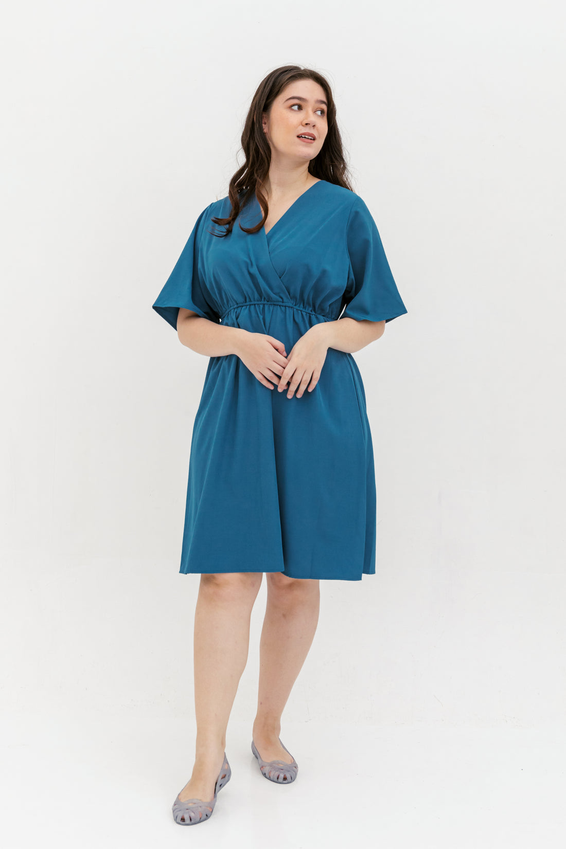 Kelly Wrap Dress In Cerulean Blue
