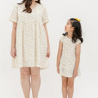 Fiona V-Neck Babydoll Dress In White