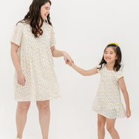 Fiona V-Neck Babydoll Dress In White