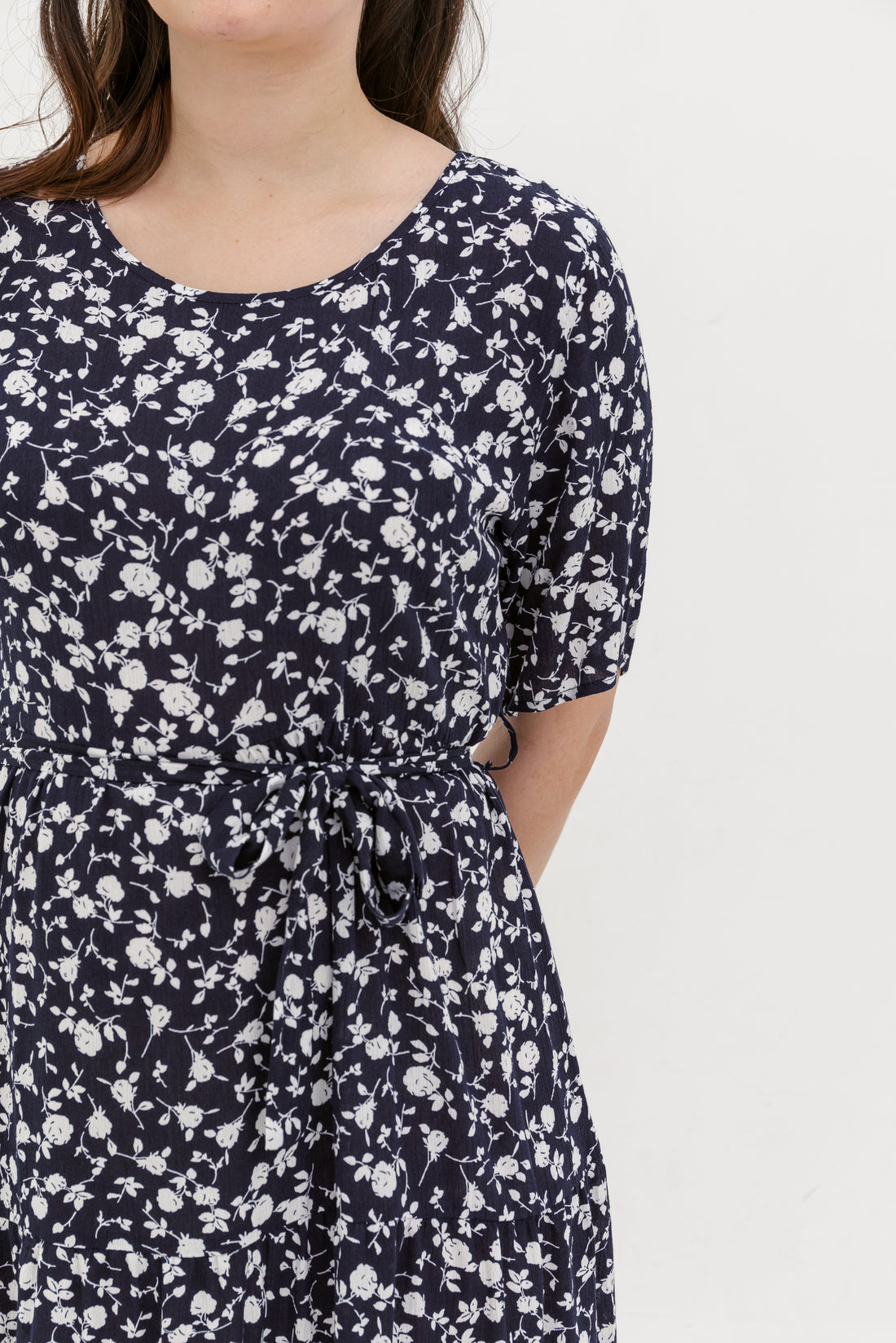 Odelia Floral Dress In Navy Blue