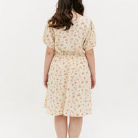 Ariel Floral Button Dress In Cream