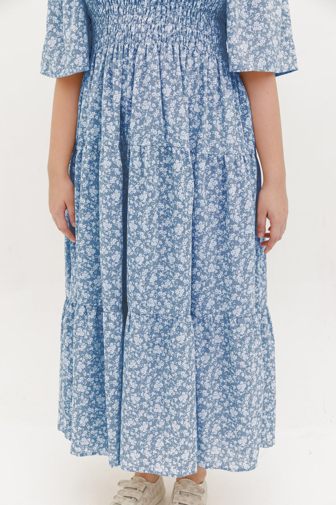 Flora Smocked Maxi Dress In Blue