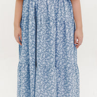 Flora Smocked Maxi Dress In Blue